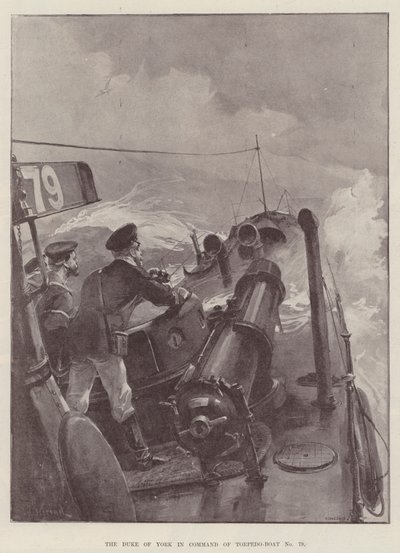 The Duke of York in Command of Torpedo-Boat No 79 by William Heysham Overend