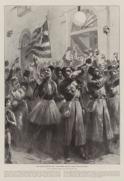 The Graeco-Turkish War, Volunteers Leaving Athens for the Front by William Heysham Overend