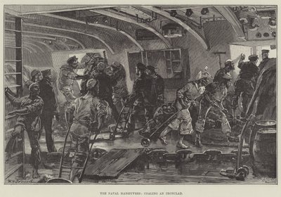 The Naval Manoeuvres, coaling an Ironclad by William Heysham Overend