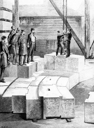 The New Eddystone Lighthouse: The Stone-Cutting Establishment at Oreston, illustration from 