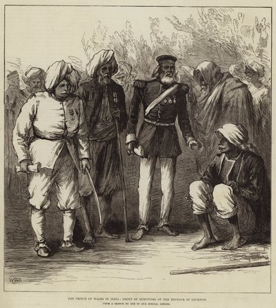 The Prince of Wales in India, Group of Survivors of the Defence of Lucknow by William Heysham Overend