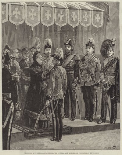 The Queen at Windsor Castle decorating Officers and Soldiers of the Egyptian Expedition by William Heysham Overend