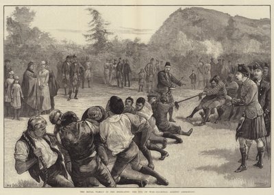The Royal Family in the Highlands, the Tug of War-Balmoral against Abergeldie by William Heysham Overend