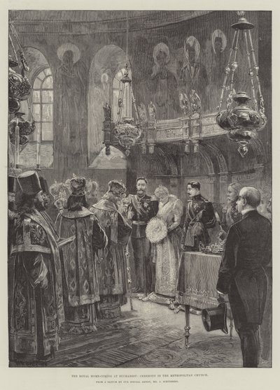The Royal Home-Coming at Bucharest, Ceremony in the Metropolitan Church by William Heysham Overend