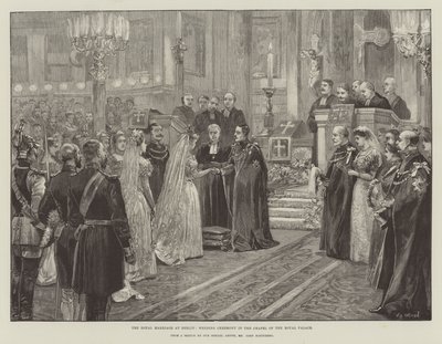 The Royal Marriage at Berlin, Wedding Ceremony in the Chapel of the Royal Palace by William Heysham Overend