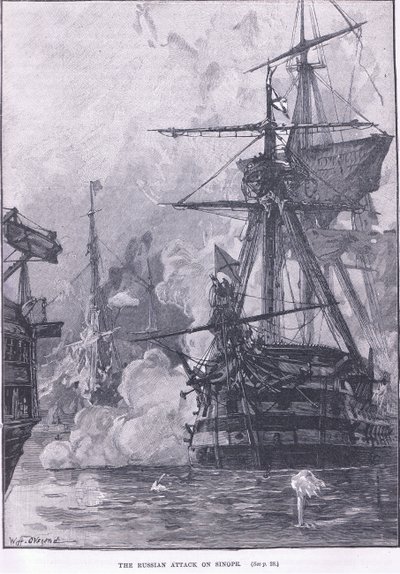 The Russian Attack on Sinope 1853 AD by William Heysham Overend