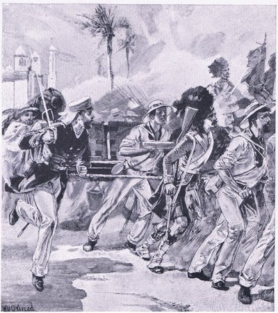 The naval brigade from HMS Shannon at Lucknow, November 1857 by William Heysham Overend