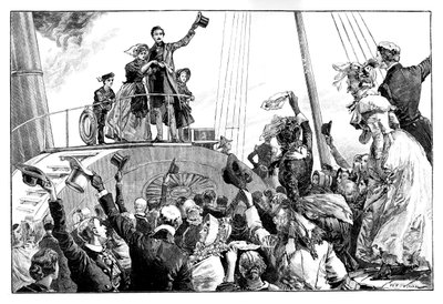 The queen leaving Kingstown, royal visit to Ireland by William Heysham Overend