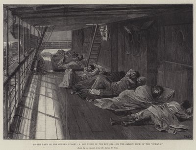 To the Land of the Golden Nugget, a Hot Night in the Red Sea, on the Saloon Deck of the Oceana by William Heysham Overend