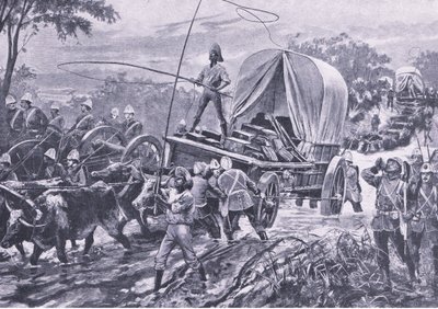 Zulu War: The Estowe Relief Force crossing a stream, April 1879 by William Heysham Overend