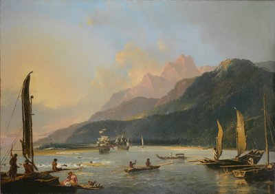 View of Maitavie Bay, in the island of Otaheite (Tahiti) by William Hodges
