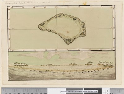 Map and profile of Palmerston Island by William Hodges