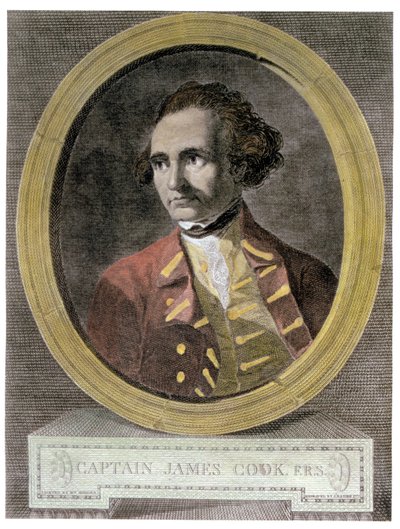 Portrait of Captain James Cook (1728-79), from the Frontispiece of 
