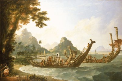 War Boats of Tahiti and the Society Isles by William Hodges