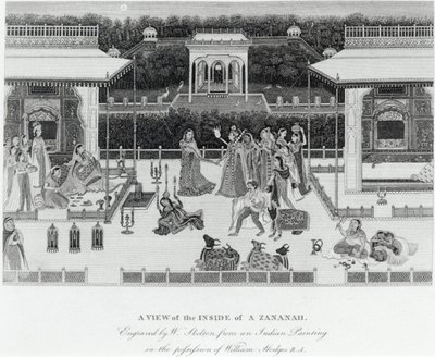 View of the Inside of a Zananah, Engraved by William Skelton by William Hodges