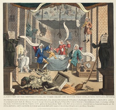 A Just View of the British Stage or Three Heads are Better than One, 1724, illustration from 