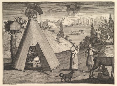 A Lapland Hut from Aubry de La Mottrayes Travels throughout Europe, Asia and into Part of..., 1723-24 by William Hogarth