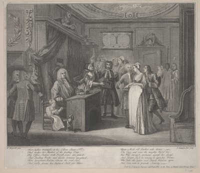 A Woman Swearing a Child to a Grave Citizen by William Hogarth