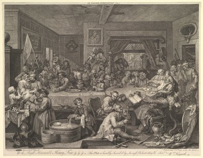 An Election Entertainment, Plate I: Four Prints of an Election, February 1755 by William Hogarth