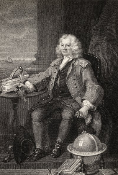 Captain Thomas Coram, engraved by Benjamin Holl, from 