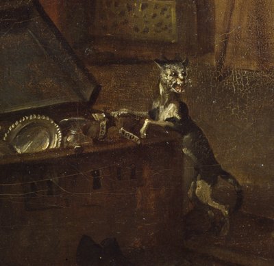 Cat with a Chest (detail) by William Hogarth
