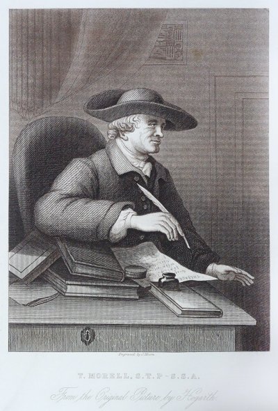 Engraving of T. Morell by William Hogarth