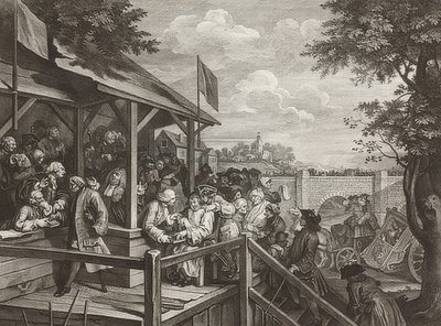Four Prints of an Election. Plate 3: The Polling. 1758 by William Hogarth