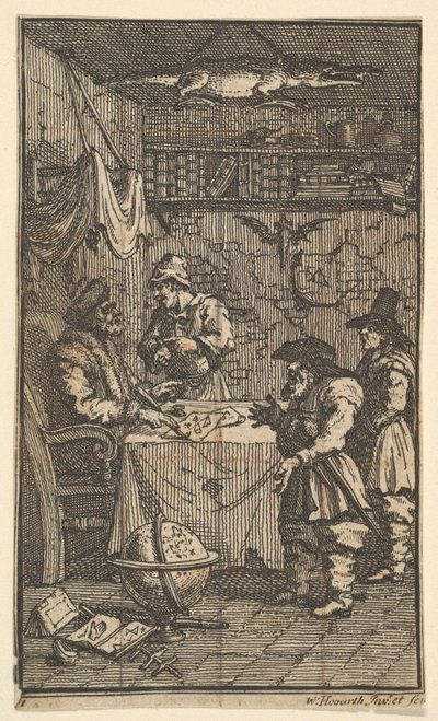Hudibras Visiting Sidrophel, Seventeen Small Illustrations for Samuel Butler