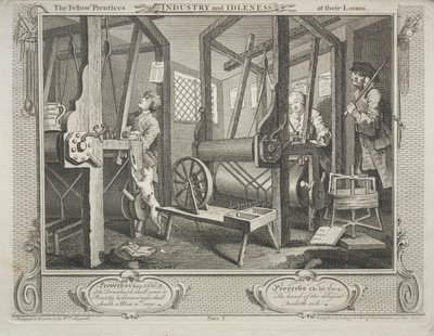 Industry and Idleness: The Fellow Prentices at their Looms by William Hogarth