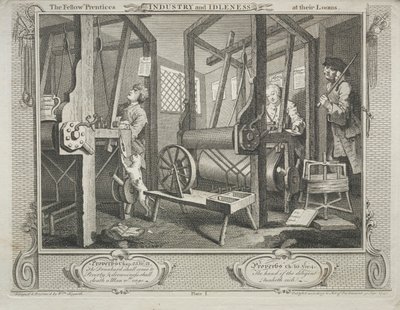 Industry and Idleness: The Fellow Prentices at Their Looms, 1747 by William Hogarth