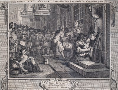 Industry and Idleness: The Industrious Apprentice Married by William Hogarth