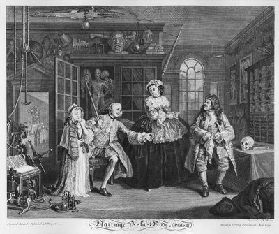 Marriage a la Mode, Plate III, The Inspection by William Hogarth
