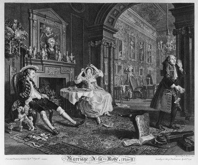 Marriage a la Mode, Plate II, The Tete a Tete, 1745 by William Hogarth