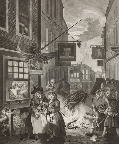 Night. From: The Four Times of the Day. 1738 by William Hogarth