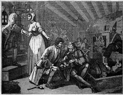 Plate from a Series of 12 Engravings by William Hogarth Titled 