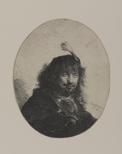 Rembrandt with Plumed Cap and Lowered Sabre by William Hogarth