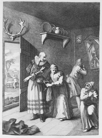 The Curate and Barber Disguising Themselves to Convey Don Quixote Home by William Hogarth