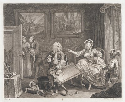 The Harlot Finds a Protector, designed 1732, printed 1744 by William Hogarth