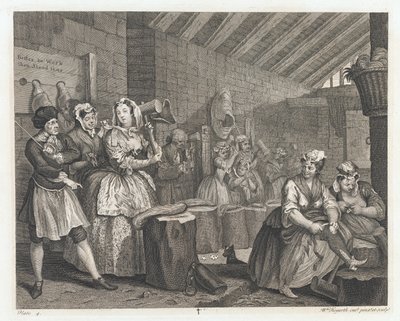 The Harlot Lodged in Bridewell, designed 1732, printed 1744 by William Hogarth