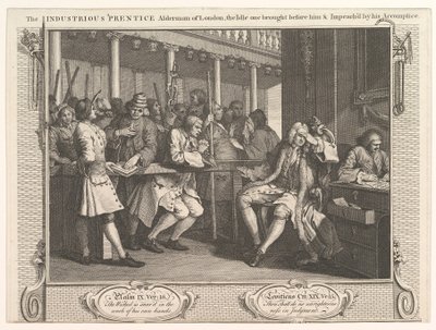 The Industrious Prentice Alderman of London, The Idle One Brought Before Him by William Hogarth