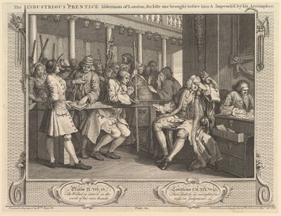 The Industrious Prentice Alderman of London, the Idle One Brought Before Him by William Hogarth