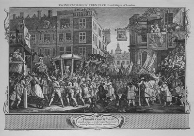 The Industrious Prentice Lord-Mayor of London - Plate 12 from Industry and Idleness, 1747 by William Hogarth