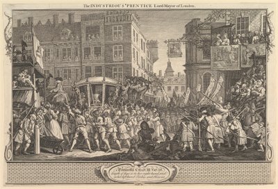 The Industrious Prentice Lord Mayor of London: Industry and Idleness, Plate by William Hogarth