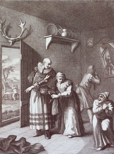 The Curate and the Barber Disguises Themselves to Take Don Quixote by William Hogarth