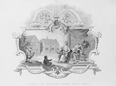 Ticket for the Tiverton School Feast, 1740, engraved by J. Moore by William Hogarth