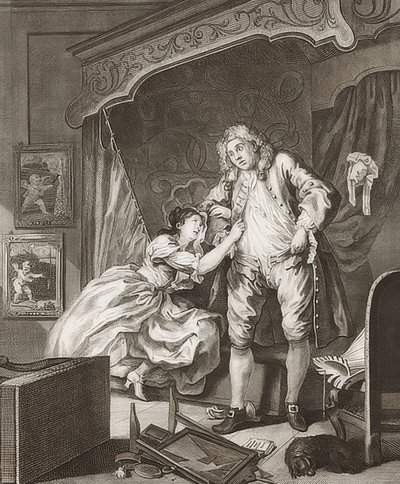Two-Part Series: Before and After. Plate 2: After. 1736 by William Hogarth