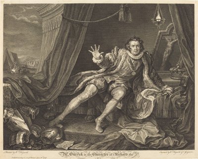 Garrick in the Role of Richard III by William Hogarth and Charles Grignion