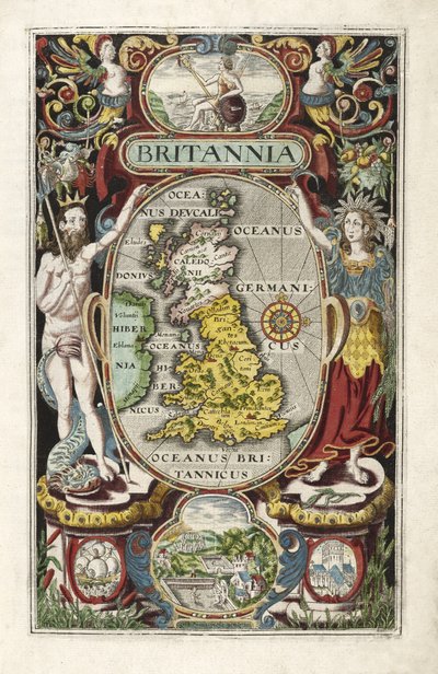 Frontispiece from Britannia, by William Camden, pub. 1607 by William Hole