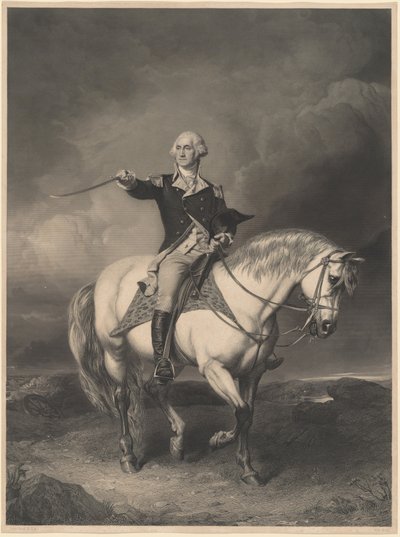 George Washington on Horseback by William Holl II after John Faed