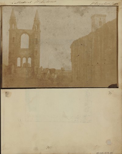 The East Gable and South Aisle of St. Andrews Cathedral with St. Regulus Tower, from the Northwest by William Holland Furlong